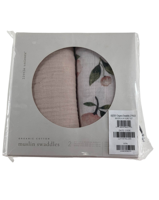 used Little Unicorn Cotton Muslin Swaddles 2-Pack, Floral Field