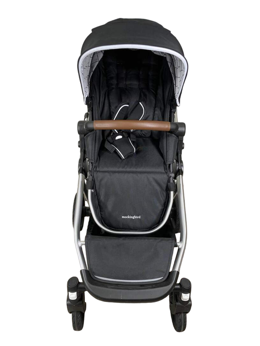 secondhand Mockingbird Single to Double Stroller, 2022, Silver with Penny Leather, Windowpane, Black