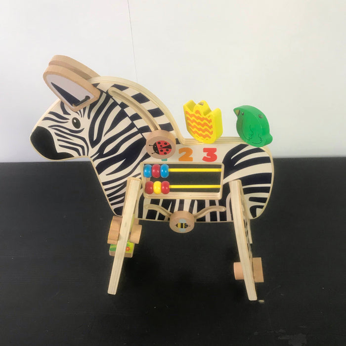 used Manhattan Toy Safari Zebra Wooden Toddler Activity Toy