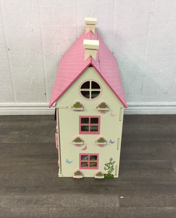 secondhand Wooden Dollhouse, With Accessories