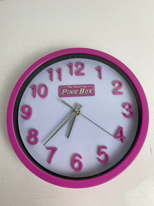 used The Original Pink Box Round Wall Clock, 10"