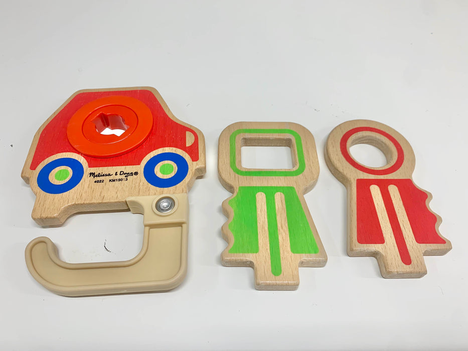 used Melissa & Doug Clacking Wooden Key Ring