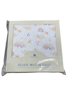 used Little Unicorn Deluxe Muslin Quilted Throw, Rainbow