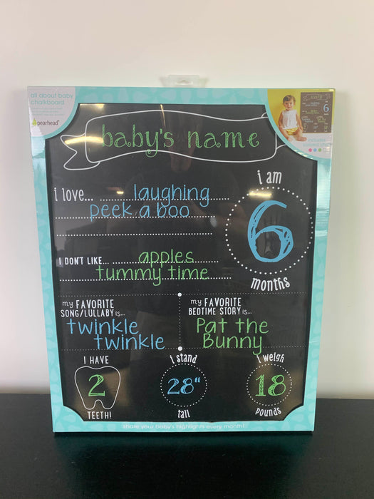 used Pearhead All About Baby Chalkboard