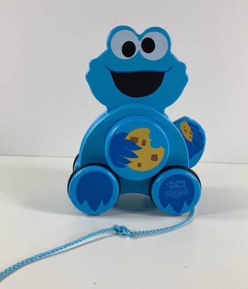 secondhand Bright Starts Sesame Street Snack And Stroll Cookie Monster Wooden Pull Toy