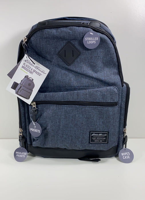 used Eddie Bauer Places And Spaces Bridgeport Backpack, Navy & Black