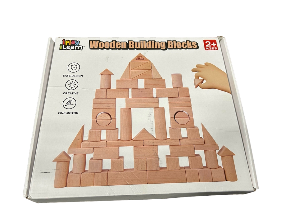 used iPlay, iLearn Wooden Building Blocks