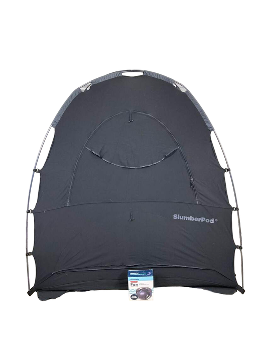 used SlumberPod 3.0 Sleep Canopy with Fan, Black with Gray Accents