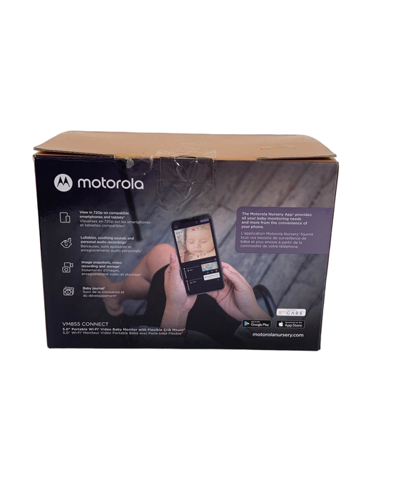 secondhand Motorola MBP855CONNECT Portable 5-Inch Color Screen Video Baby Monitor with Wi-Fi and One Camera