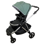 used Mockingbird Single to Double Stroller, 2023, Silver with Black Leather, Watercolor Drops, Sage