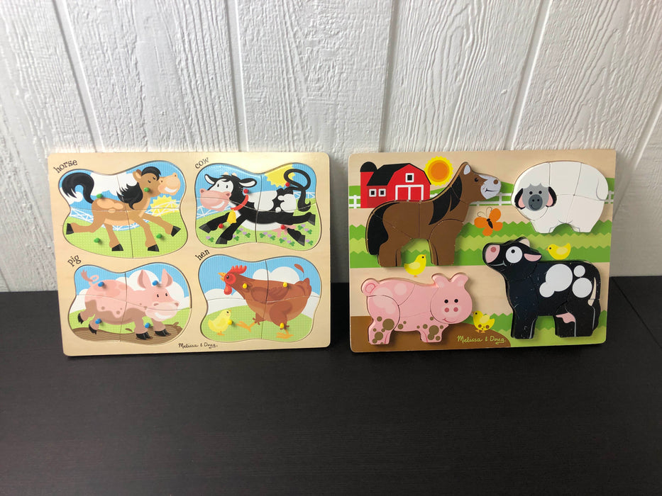 used BUNDLE Melissa & Doug Wooden Puzzles