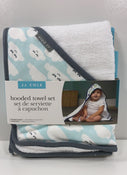 used JJ Cole Hooded Bath Towel Set, Cloudy Smiles