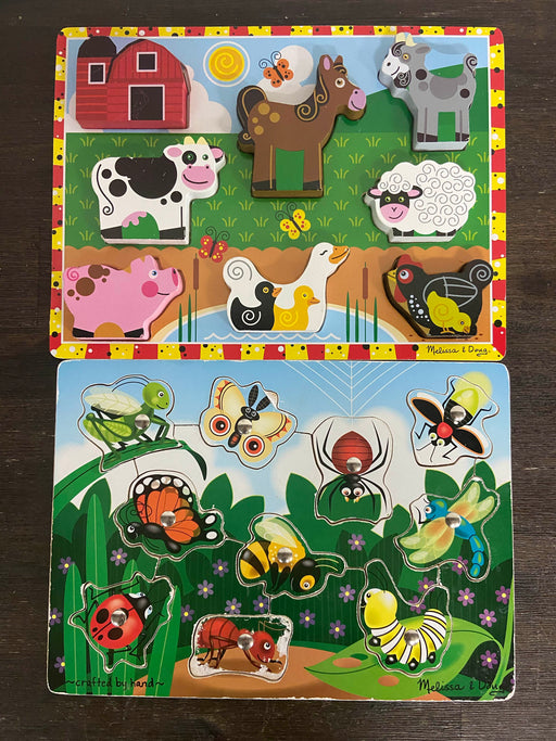 used BUNDLE Melissa & Doug Wooden Puzzles