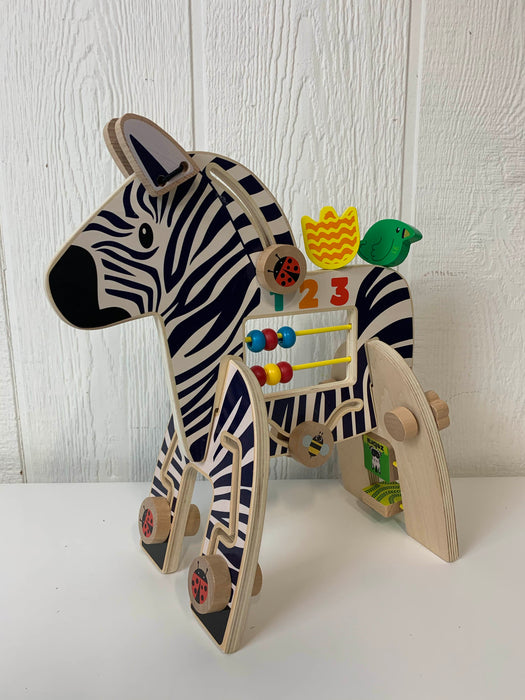 used Manhattan Toy Safari Zebra Wooden Toddler Activity Toy