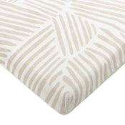 used Babyletto Muslin All-Stages Midi Crib Sheet, Oat Stripe