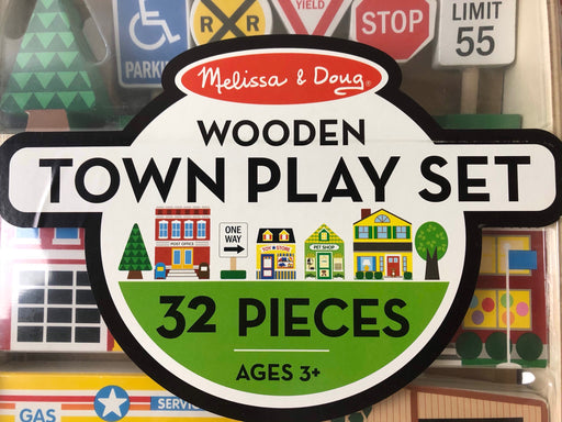 secondhand Melissa & Doug Wooden Town Playset