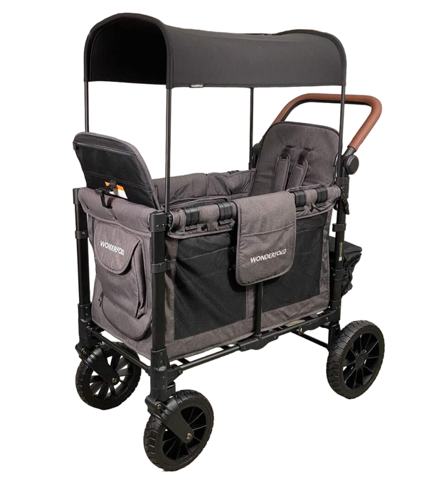 used Wonderfold W2 Luxe Multifunctional Double Stroller Wagon, 2023, Charcoal Gray