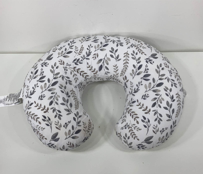 used Boppy Luxe Nursing Pillow, grey taupe watercolor leaves