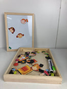 used Lewo Wooden Double Sided Magnetic Easel