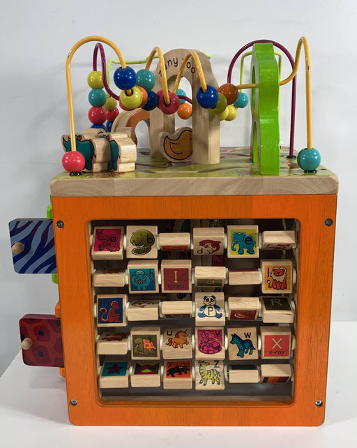 used B. toys Zany Zoo Wooden Activity Cube