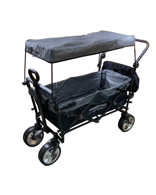 used Wonderfold S4 Push & Pull Premium Utility Folding Wagon with Canopy, Black, S Series