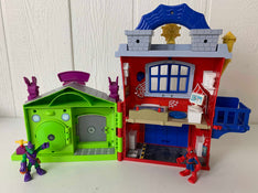 secondhand Fisher Price Spider-Man Vs. Green Goblin Bank Heist