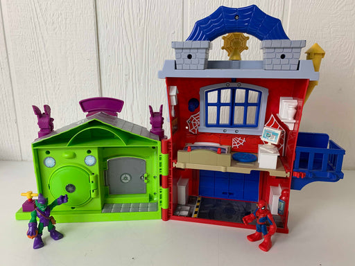 secondhand Fisher Price Spider-Man Vs. Green Goblin Bank Heist