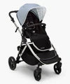 used Mockingbird Single Stroller, 2022, Sky, Windowpane, Silver With Penny Leather