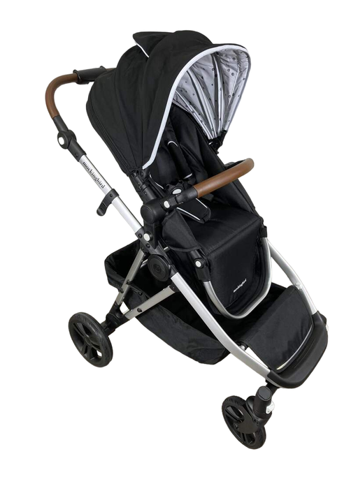 used Mockingbird Single to Double Stroller, 2022, Silver with Penny Leather, Watercolor Drops, Black