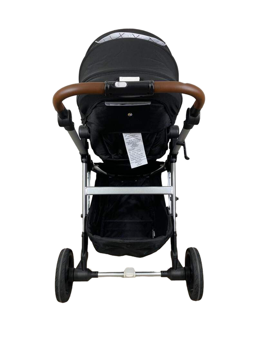 Mockingbird Single Stroller, 2023, Black, Windowpane, Silver With Penny Leather