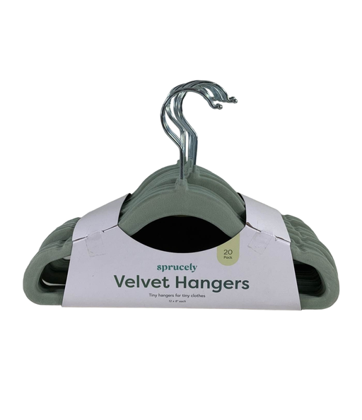 used Sprucely Velvet Hangers 20 Pack, Sage