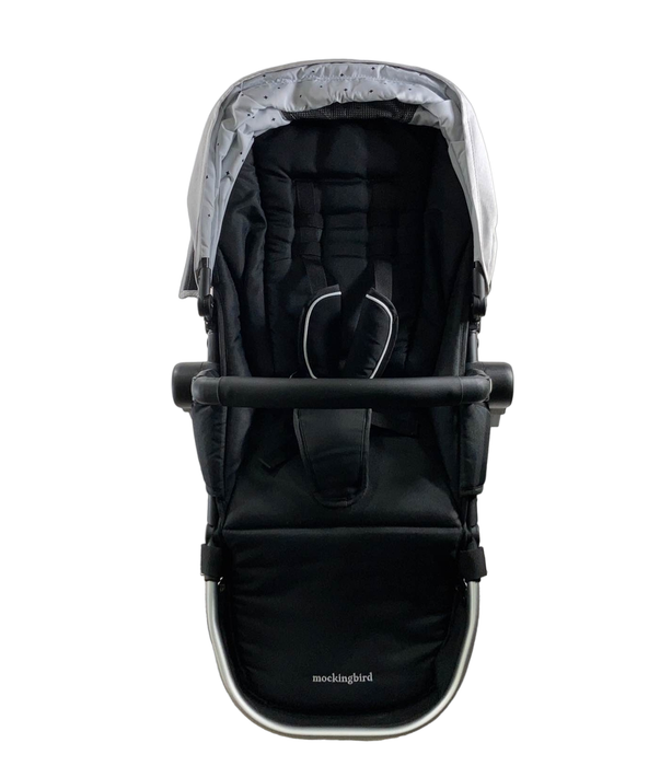 secondhand Mockingbird 2nd Seat Kit with Extendable Canopy, 2022, Sky, Limited Edition Night Stars, Silver with Black Leather