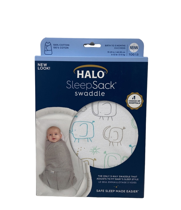 used Halo SleepSack Swaddle, Newborn, Elephant