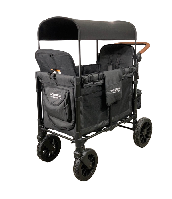 used Wonderfold W2 Luxe Multifunctional Double Stroller Wagon, 2021, Charcoal Black