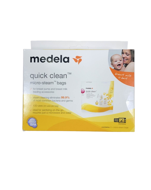 used Medela Quick Clean Micro Steam Bags, Box of 5