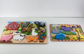 used BUNDLE Melissa & Doug Wooden Puzzles