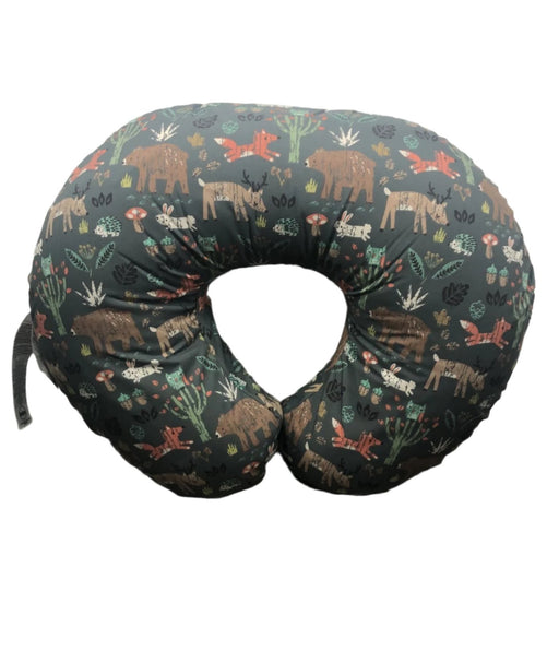 secondhand Boppy Nursing Pillow, Green Forest Animal