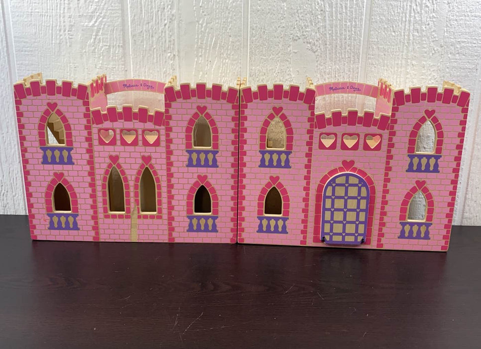 secondhand Melissa & Doug Fold & Go Wooden Princess Castle