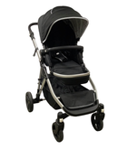 used Mockingbird Single to Double Stroller, 2023, Watercolor Drops, Silver with Black Leather, Black