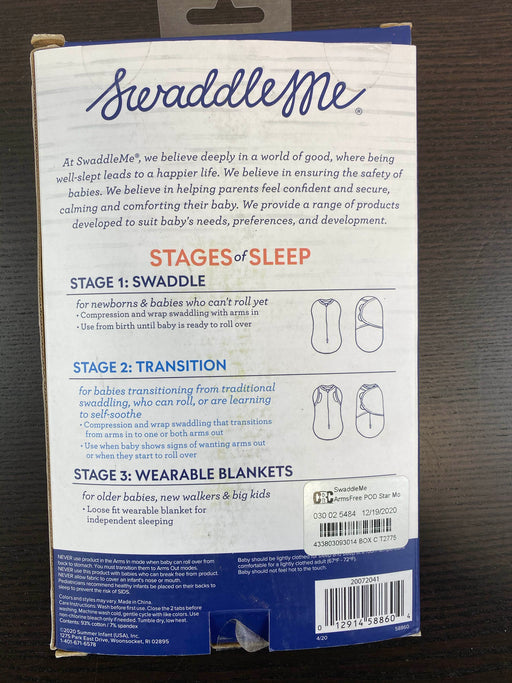 secondhand SwaddleMe Arms Free Convertible Pod 2pk, Star Moon Large 4-6 months