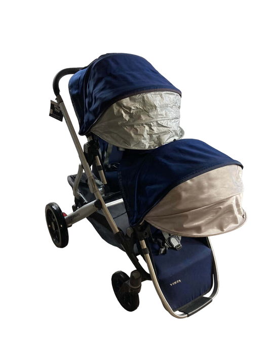 secondhand UPPAbaby VISTA Double Stroller, 2015, Blue Melange