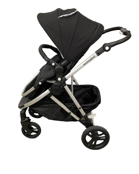 secondhand Mockingbird Single Stroller, 2022, Black, Windowpane, Silver With Black Leather