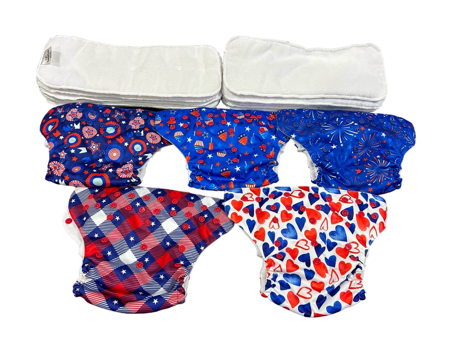 used Mama Koala 5 Pack Cloth Diapers With Inserts