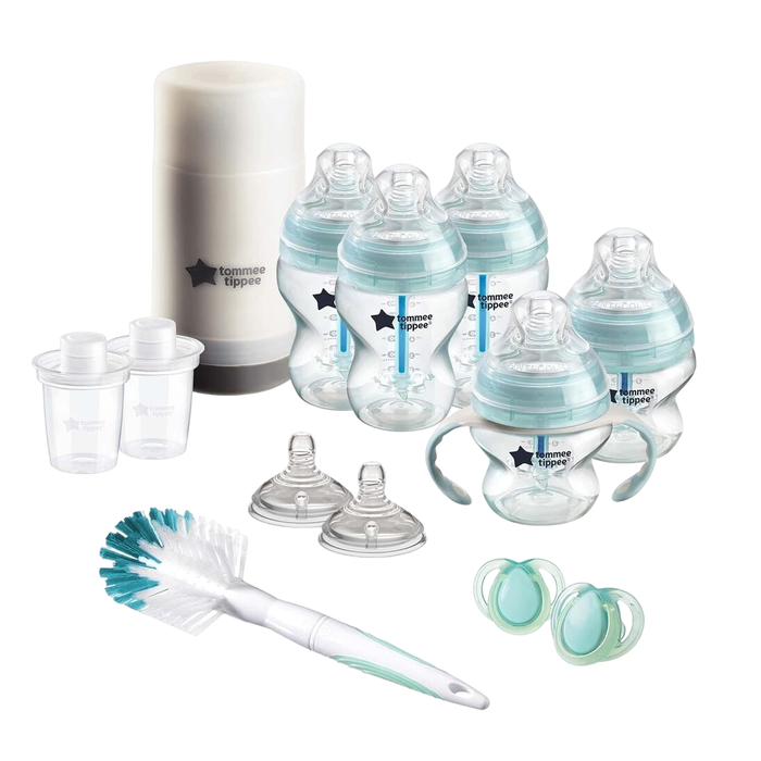 Tommee Tippee Advanced Anti Colic Newborn Baby Bottle Feeding Gift Set, Blue