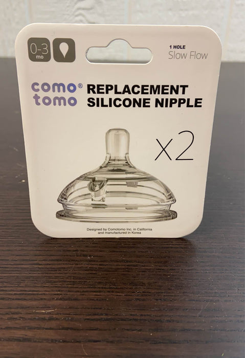 used Comotomo Replacement Nipple 2 pack, Slow Flow