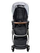 secondhand Mockingbird Single to Double Stroller, 2022, Silver with Penny Leather, Watercolor Drops, Sage