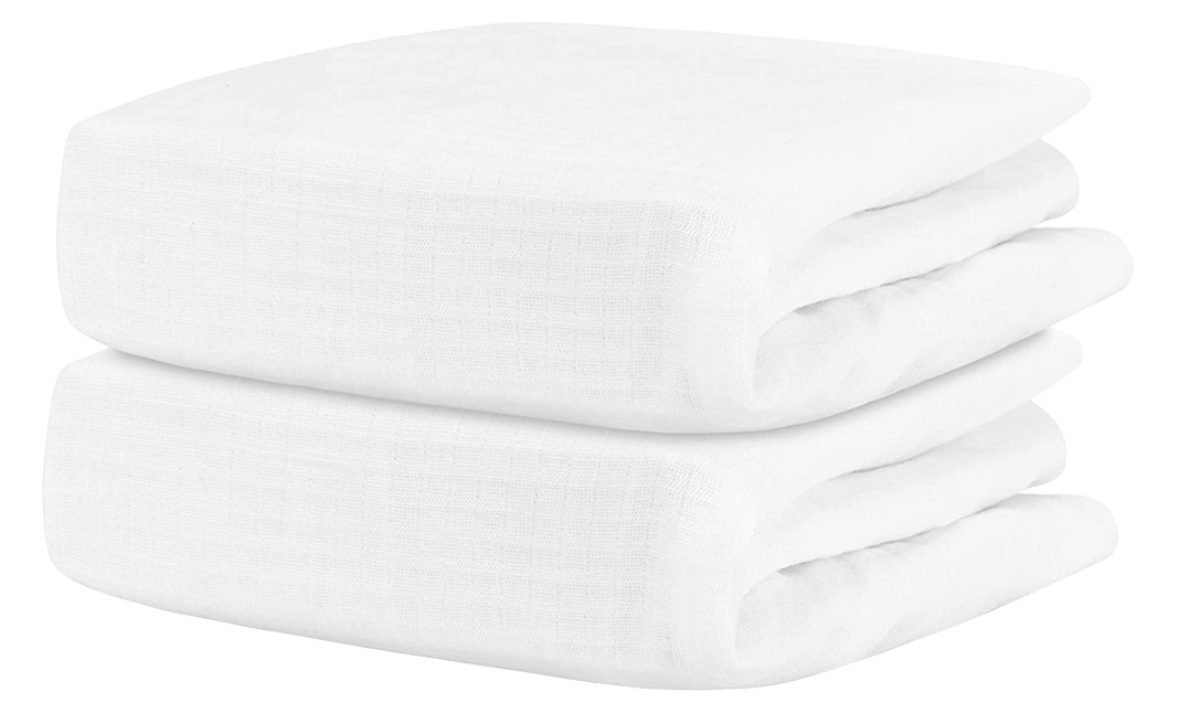 Newton 2 Pack Mini Crib Sheets, White Solid