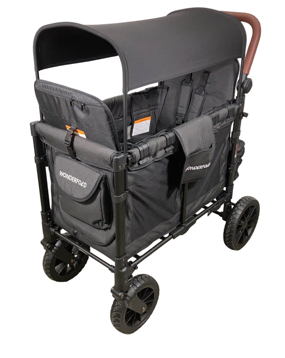 used Wonderfold W2 Luxe Multifunctional Double Stroller Wagon, 2023, Charcoal Black