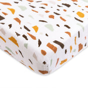 used Babyletto Muslin Mini Crib Sheet, Terrazzo