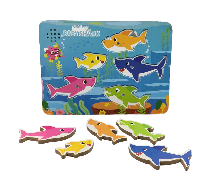 secondhand Pinkfong Baby Shark Wooden Sound Puzzle